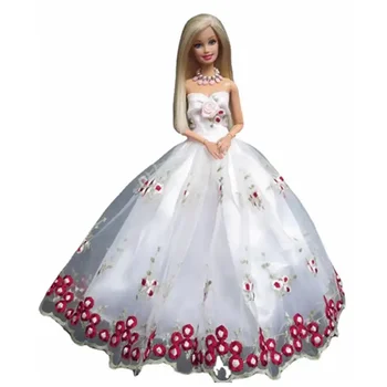 1/6 Кукольная одежда Белое цветочное платье принцессы для Барби Одежда для Барби Наряды Свадебное платье 11.5 