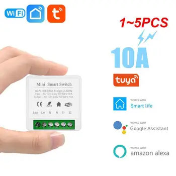1 ~ 5 шт. Tuya 16A Mini Wifi Smart Switch Light поддерживает 2-сторонний модуль автоматизации управления временем APP для Alexa Home