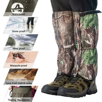 1 пара гетр для ног дышащая водостойкая застежка лента дизайн регулируемые гетры для зимних ботинок защита ног для охоты и скалолазания