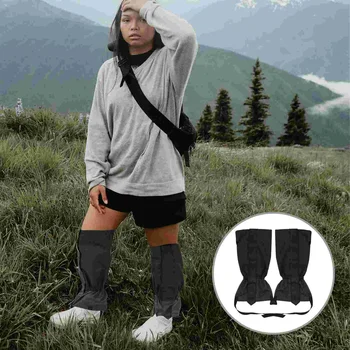 1 пара регулируемых зимних сапог обувь гетры дышащий чехол для ног для походов (черный)