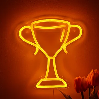 1 шт. 5 В USB Power Champion Trophy Cup Настенная светодиодная неоновая вывеска для клуба паб вечеринка мероприятие украшение дома каждый будь собой чемпион