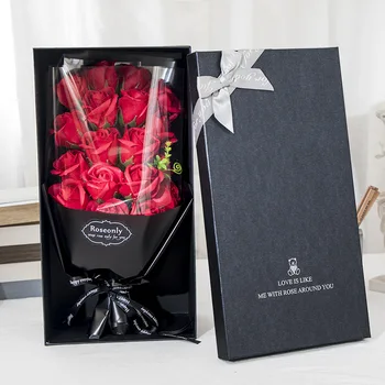 1 шт. Подарочная коробка с имитацией мыла и цветка, подходящая для признаний ко Дню святого Валентина, свадеб, подарков на день рождения для подруг