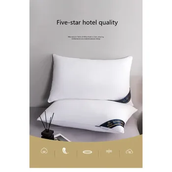 100% хлопок белая подушка с отскоком однотонная мягкая удобная спальня кровать подушка для сна 5-звездочный отель дома Одноместная подушка для взрослых