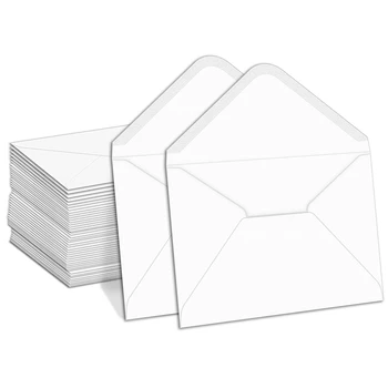 100 шт. Белые конверты для приглашения, свадьбы, объявлений, пустого конверта для детского душа