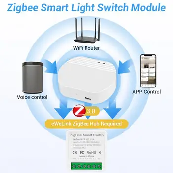 10A Wi-Fi Smart Switch 2-стороннее управление Мини-реле Wi-Fi Умная бытовая техника Автоматический выключатель Alexa Alice Home