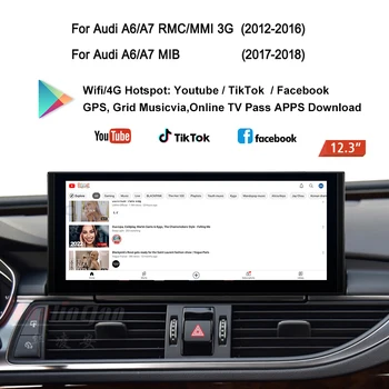 12,3-дюймовое автомагнитола стерео для Audi A6 C7 S6 RS6 A7 S7 RS7 2011-2018 обновления Apple CarPlay Android Auto Navigation 4G WiFi BT 12,3-дюймовое автомагнитола стерео для Audi A6 C7 S6 RS6 A7 S7 RS7 2011-2018 обновления Apple CarPlay Android Auto Navigation 4G WiFi BT 1
