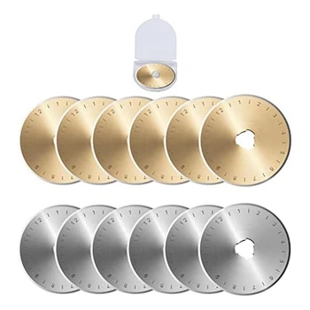 12 Pack Rotarycutter Blades With Storage Box Gold & Silver 45 мм Для ручной работы, искусства, DIYS, ремесел, квилтинга