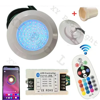 12 Вт RGB Светодиодный светильник для бассейна Bluetooth Управление приложением DC12V Наружный / Внутренний подводный свет Фонтан Ландшафтная лампа Piscina Luz Spotlight