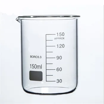 150 мл Стеклянный стакан Низкая форма Новая химическая лабораторная стеклянная посуда