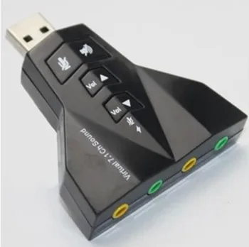 2 в 1 3D Внешняя звуковая карта USB Audio Card 7.1 Цифровая Двойная Виртуальная 7.1-канальная Аудиоадаптер USB 2.0 Двойная звуковая карта