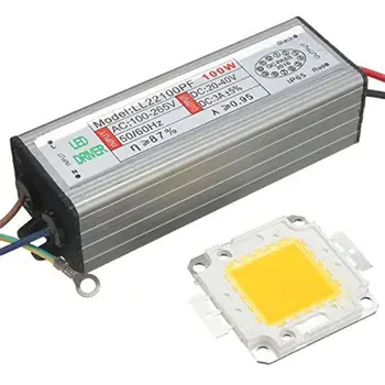20 В-24 В светодиодная лампа SMD Chip Bulb 100 Вт со светодиодом 100 Вт Высокая мощность Водонепроницаемый светодиодный чип Лампа и драйвер Холодный Теплый / Белый
