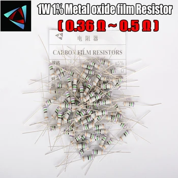 20 шт. 5% 1 Вт Резистор из металлооксидной пленки 0,36 0,39 0,43 0,47 0,5 Ом Резистор из углеродной пленки