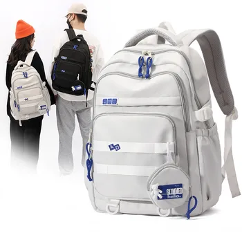 2023 Младшая пара модных рюкзаков колледжа нейлоновая школьная сумка для учеников средней школы Школьная сумка большой емкости для мальчиков и девочек