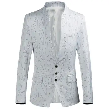 2023 Модный новый мужской повседневный костюм с воротником-стойкой / мужские пиджаки с принтом пиджак пальто / большой размер M-6XL