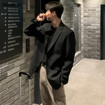 2023 Новый однотонный блейзер Мужская мода Социальная мужская классическая куртка Корейский деловой повседневный пиджак Мужской офисный формальный L50