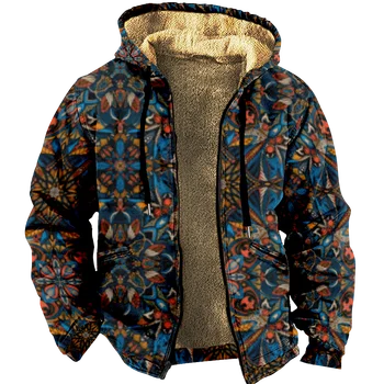 2023 Цветочная индивидуальность Толстовки с капюшоном Fanshion Зимние повседневные пуловеры с длинным рукавом плюс бархатное пальто 2389