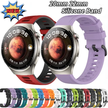 22 мм 20 мм Силиконовый ремешок для Huawei Watch 3/4 Pro/GT2/GT3 Pro Браслет Ремень для Amazfit GTS/GTR4 Samsung Watch 6/5/4 Band Correa