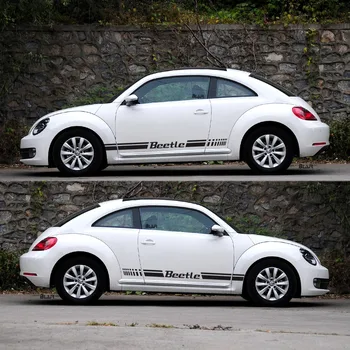 2PCS Дверная Боковая Полоса Авто Наклейка Наклейка Автомобили Авто Стайлинг Для VW Beetle Rline TDI TSI Новые аксессуары для автомобиля Beetle