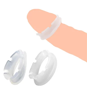 2PCS Многоразовые силиконовые кольца для коррекции крайней плоти для члена Задержка эякуляции Кольцо для пениса Секс-игрушки для мужчин Тренажёр полового члена Кольцо для головки