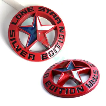 2x красный LONE STAR SILVER EDITION Эмблема Техаса Значок из металлического сплава Универсальный