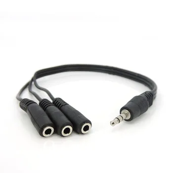 3,5 мм разветвитель микрофон и кабель 1 штекер к 3 каналам стерео гнездо к розетке разветвитель кабель соединительный провод