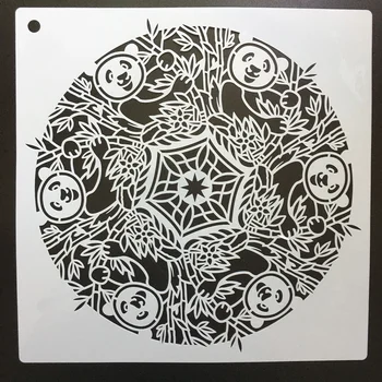 30 * 30 см размер панда diy крафт мандала форма для росписи трафареты штампованный фотоальбом тисненая бумажная карта на дереве, ткань, стена