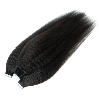30-дюймовая длинная лента для наращивания человеческих волос извращенная прямая лента для наращивания волос Remy Yaki Tape для наращивания волос 20 шт./уп.