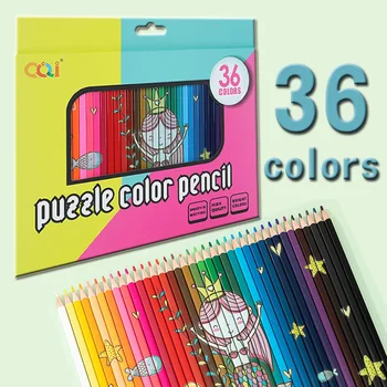36-цветная головоломка маслянистый цветной карандаш мультфильм четырехугольный стержень ручная роспись цветная ручка комиксы аниме граффити рисование художественные принадлежности