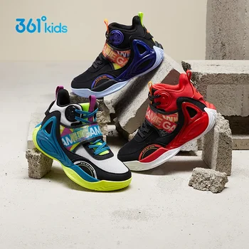 361 градус Баскетбольная обувь для детей Мальчики Детские кроссовки Обувь Баскетбольная обувь Кожаные противоскользящие кроссовки 2023