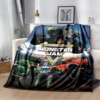 3D Monster Jam Monster Truck Мультяшное одеяло Фланелевое мягкое одеяло Спальня для мальчиков Диван-кровать Теплое одеяло Одеяло для пикника