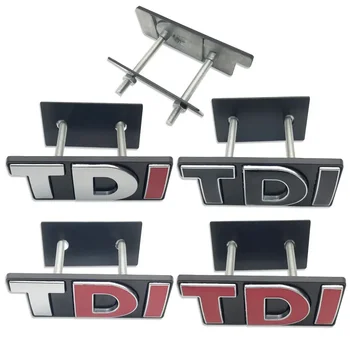 3D Металлический Автомобиль TDI Логотип Передняя решетка Эмблема Эмблема Наклейки для Volkswagen Polo Golf Jetta Passat B5 Tiguan GTI Touran Bora Styling