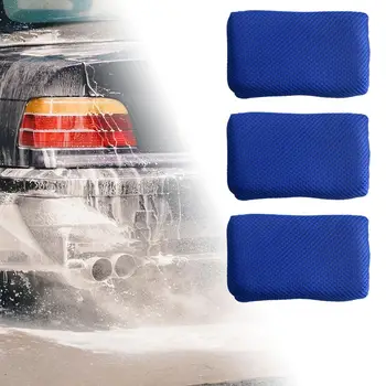3x Автомобильные губки для мытья загущенных средств для чистки автомобилей Простые в использовании многоразовые впитывающие сетчатые губки для мойки автомобилей Двусторонняя губка