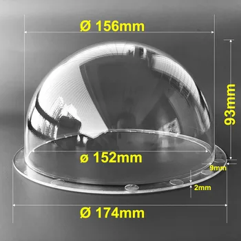 40 штук Заказ 174x93 мм Прозрачная акриловая защитная стеклянная защитная крышка купола Прозрачная крышка камеры Плексигласовый пузырь