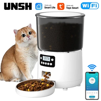 4L Tuya Smart WiFi Кормушка для домашних животных Автоматический дозатор корма для кошек и собак для маленьких и средних кошек и собак Умное дистанционное кормление