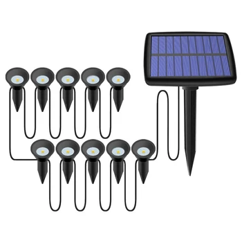4X 10 в 1 Солнечные фонари на открытом воздухе Водонепроницаемый солнечный газон Свет на солнечной энергии для украшения бассейна садовой дорожки
