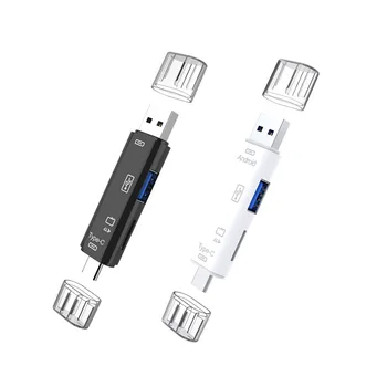 5 В 1 USB 2.0 Тип C / USB / Micro-USB / TF / SD Считыватель карт памяти OTG Адаптер для считывателя карт Аксессуары для мобильных телефонов