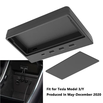 5 в 1 USB-концентраторы Порты Автомобильные аксессуары для хранения внутренних органайзеров для автомобильных аксессуаров Tesla Model 3 2020