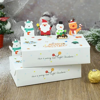 5 шт. Счастливого Рождества Бумажные конфеты Подарочная коробка Коробка для упаковки печенья Украшение для рождественской вечеринки 2024 Navidad Новогодние принадлежности