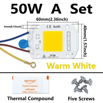 50 Вт AC220V AC220V Комбинационный набор для обработки чипов и сварки Холодный белый теплый белый лампа для роста растений Проекционный источник света