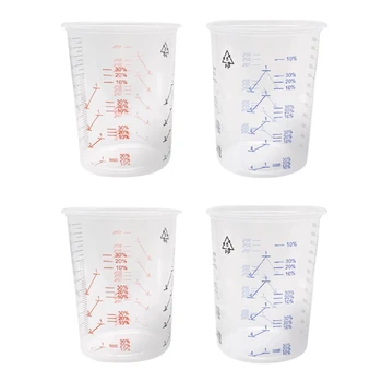 50 пластиковых чашек для смешивания краски Емкость для смешивания 600 мл для точного смешивания краски и жидкости (случайного цвета)