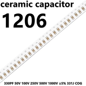  (50 шт.) 1206 330PF 50 В 100 В 250 В 500 В 1000 В ±5% 331J COG 3216 SMD Керамические конденсаторы