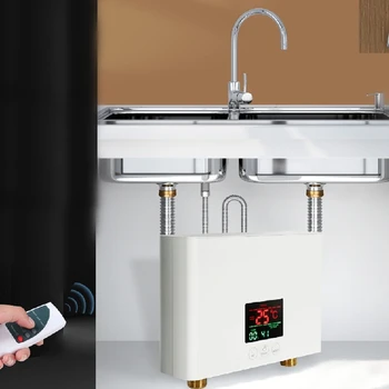 5500 Вт Instant ElectricTankless Wate r Heater Горячая проточная система водонагревателя для кухни Ванная комната с дистанционным управлением