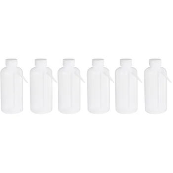 6 шт. Боковая труба для промывки бутылок Squeeze для лабораторных пластиковых бутылок Химикаты с широким горлышком