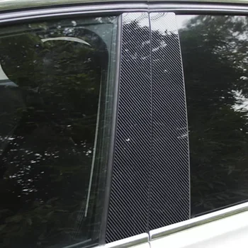 6 шт. Наклейка на отделку дверей из углеродного волокна для Toyota Camry XV30 Daihatsu Altis 2002 2003-2006 Окно B C стойки Post Car Styling