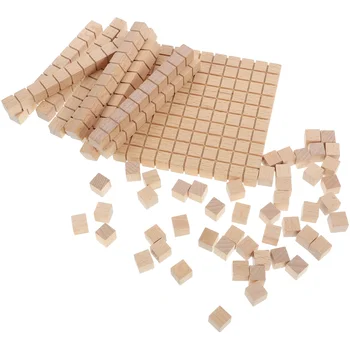 61pcs Обучающие математические блоки Математические кубики Деревянные математические кубики Математические манипулятивные Математический блок подсчета