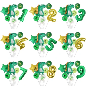 7 шт. Воздушные шары из фольги динозавров Воздушные шары для мальчиков с животными С днем рождения Воздушный шар Baby Kids Birthday Party Украшение Мира Юрского