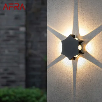 AFRA Креативные наружные настенные светильники Современная черная водонепроницаемая светодиодная простая лампа для дома Крыльцо Балкон Вилла