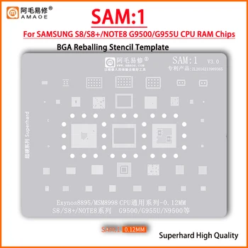 Amaoe SAM1 BGA Реболлинг трафарета для SAMSUNG S8 / S8 + / NOTE8 G9500 / G955U / N9500 MSM8998 WCD9341 WTR5975 PM8005 MAX77838 CS47L93