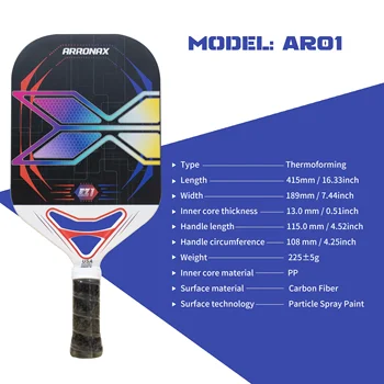 Arronax USAPA Ракетка для пиклбола из углеродного волокна 2023 13 мм Профессиональная ракетка для пиклбола Мужчины Женщины Дети