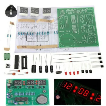AT89C2051 6 Цифровой светодиодный дисплей Электронные часы DIY Набор Приемник для Arduino Flux